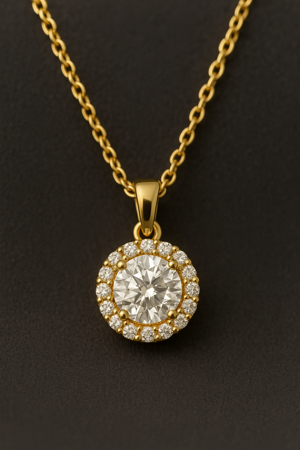 HK Signature – Diamond Halo Pendant